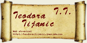 Teodora Tijanić vizit kartica